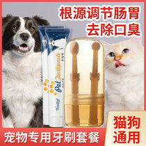 Cat toothbrush removes calculus removes bad breath pet toothbrush and toothpaste set brushes teeth for cats and dogs dental oral cleaning supplies