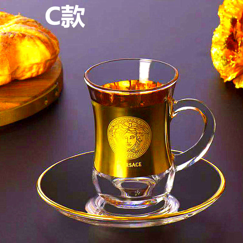 Crystal Cup with Gold Handles and Stem. Available in 3 Sizes main image 1