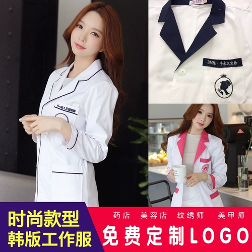 Комбинезон, летний белый халат, униформа врача, униформа медсестры