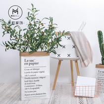 Nordic ins kraft paper bag dried flowers simulation flower set Olive branch plant decoration ornaments Window fake flower ornaments