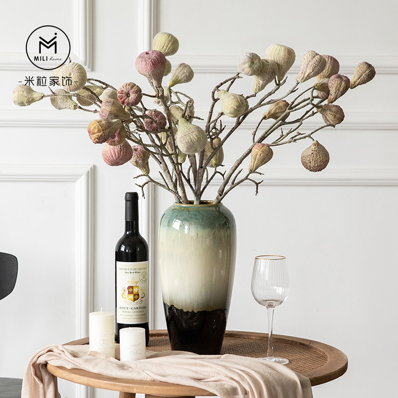 Light extravagant high-end high branches simulation without fig livingroom decoration fruit floral art Advanced senses bouquet Zen Dried Flower Pendulum