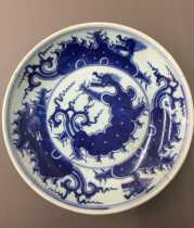Bag Old Qing Qianlong Qingzao Longpan Ming Qing porcelain Quilong disc Qing Three generations dragon disc grass dragon disc saw nail green flower disc
