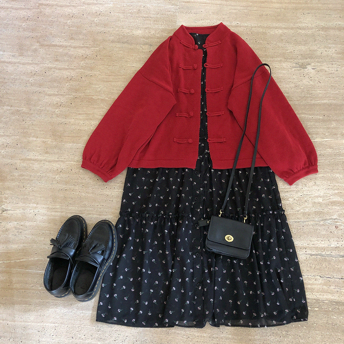 Original buckle lantern cuff retro old style knitting sweater sweater K