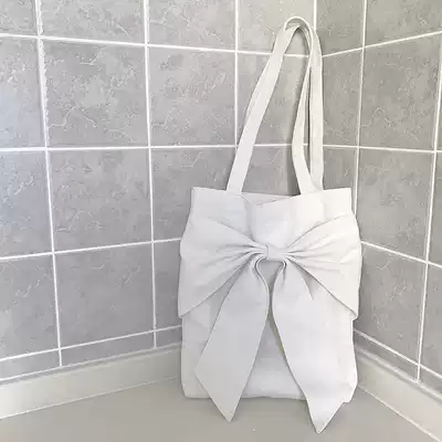 Cute Girl Three-dimensional big bow shoulder canvas bag W