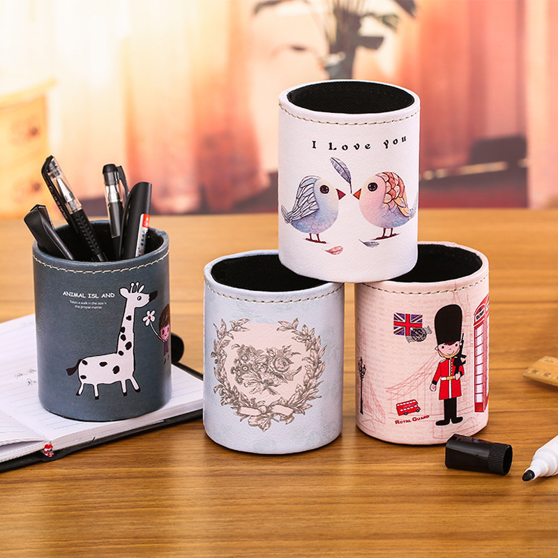 Nordic pen holder Student cute office fashion desktop simple makeup brush bucket Creative personality ins girl heart