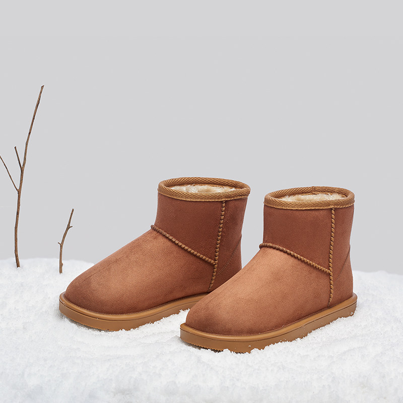 yub winter snow boots female non-slip waterproof short boots warm and suede thickened cotton shoes student boots