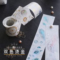 The lover of the letter Day shadow illusion two-color bronzing and paper tape beautiful jellyfish fireworks Peacock DIY hand account paste