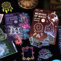 Letter Lover Laser PET Sticker Pack Magic Memoirs Dark Wind Alphabet Astrology Dreamcatcher Hand Account Stickers