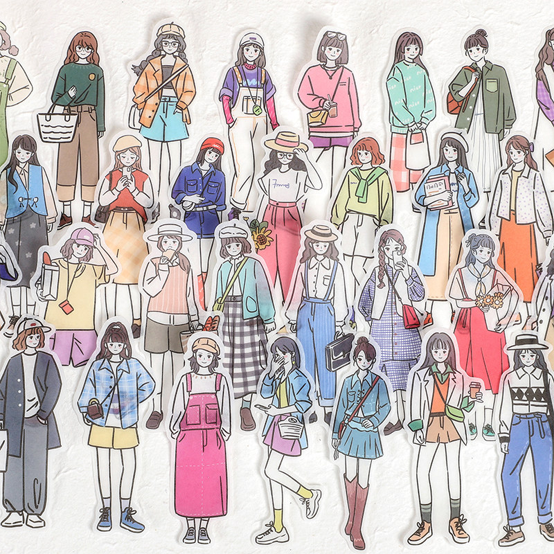 Infeel me Impulsive Hearts and Paper stickers Bauhane Cute Teenage Girl Illustrations Handbill Decorative Sticker 