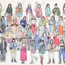 Infeel me heartbeat and paper sticker pack Korean cute girl illustration character handbook decoration stickers