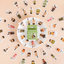 Strange box sticker Yuan milk tea Fresh drink dessert cold drink decorated adhesive self - paste