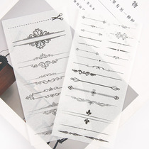 Creative Flat Zhang and Paper Sticker Split Line Practical Frame Classification Index DIY hand ledger Decorative Sticker 6 sheets of entry