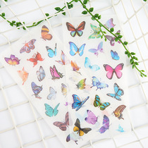 Creative flat sheet and paper sticker butterfly DIY Diary Album Hand Ledger Schedule Plan Classified Decorations 6 sheets of entry