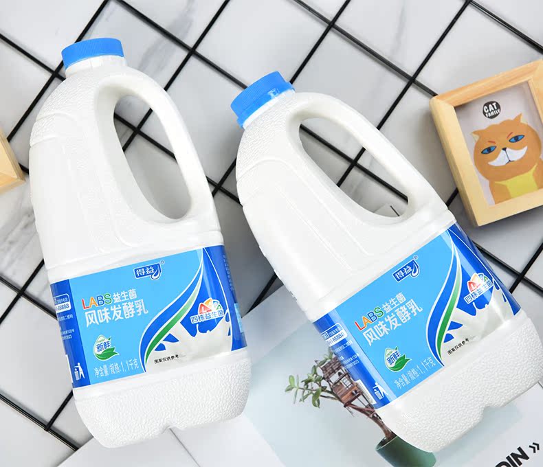 得益益生菌大瓶酸奶桶装发酵乳
