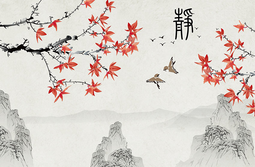 不分层新中式手绘