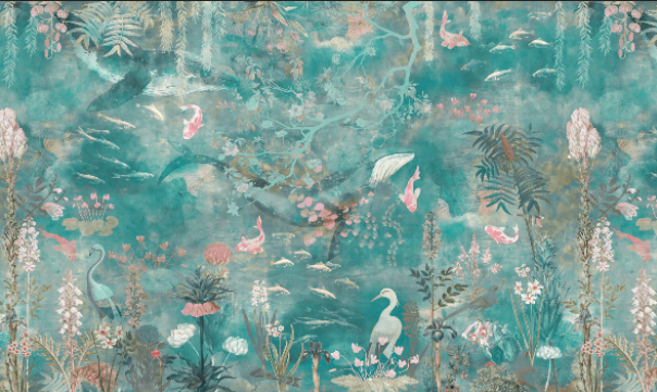 抽象色彩花鸟植物