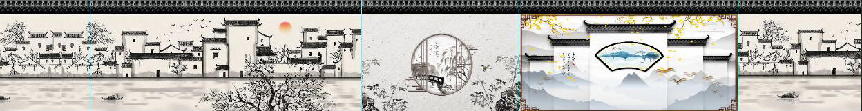 工装麻将馆背景墙