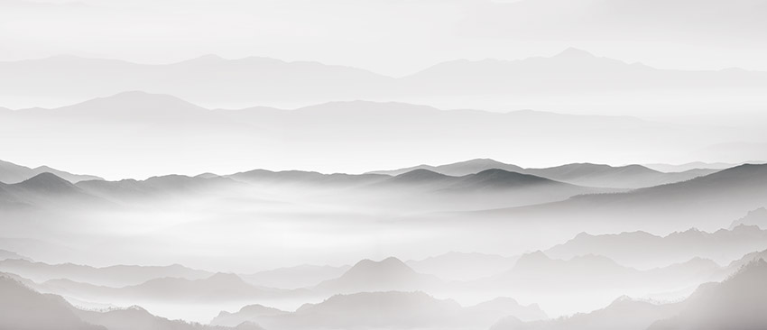 新中式抽象黑白山