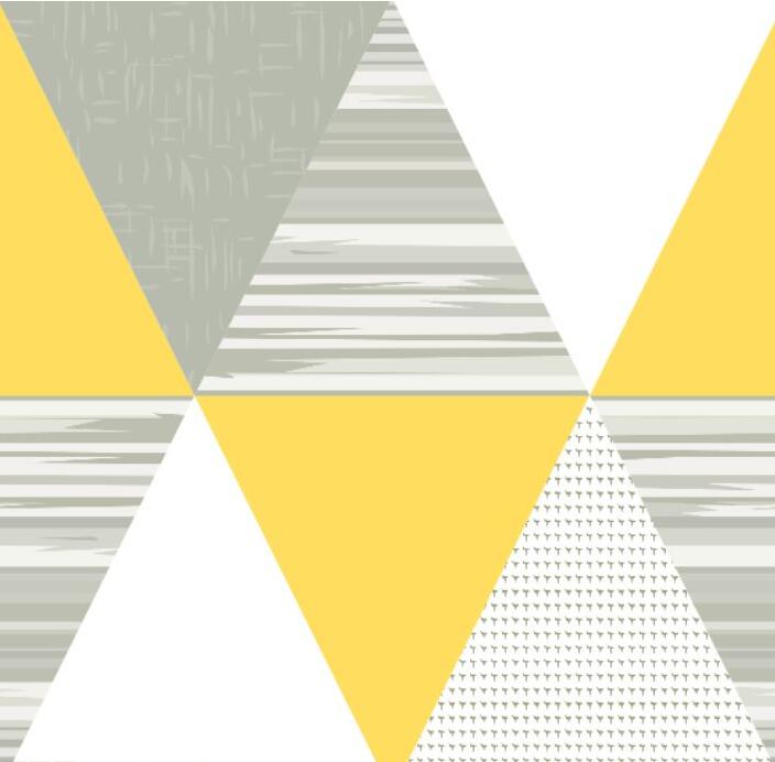 抽象明黄三角形墙