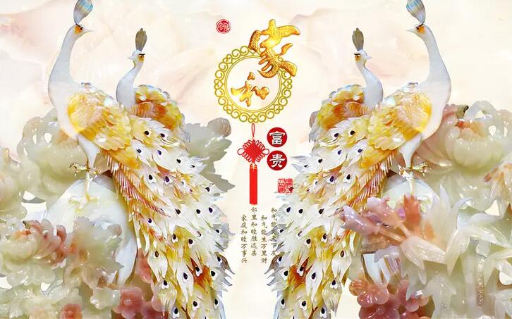 玉雕家和富贵孔雀