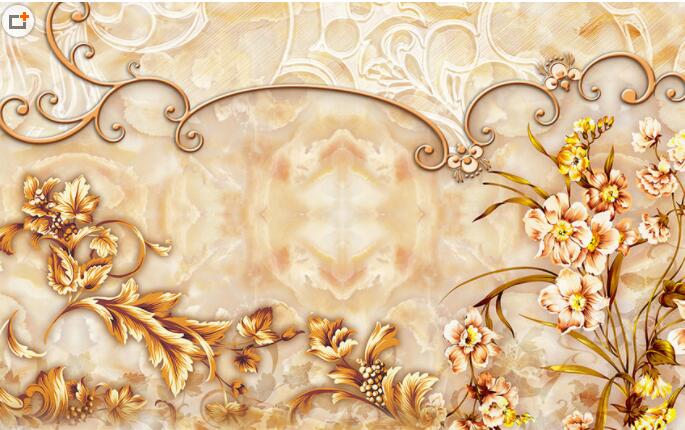 3D欧式花纹大理