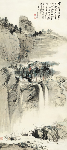 张大千《深山古寺