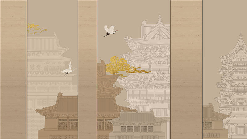 背景墙新中式复古