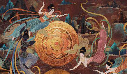 敦煌壁画飞天神女