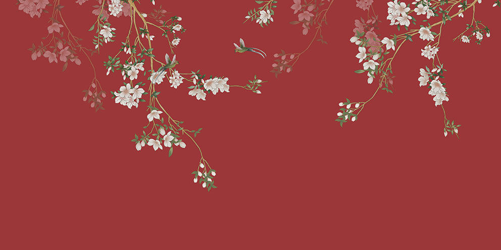 新中式花鸟背景墙