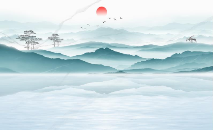 新中式抽象水墨山