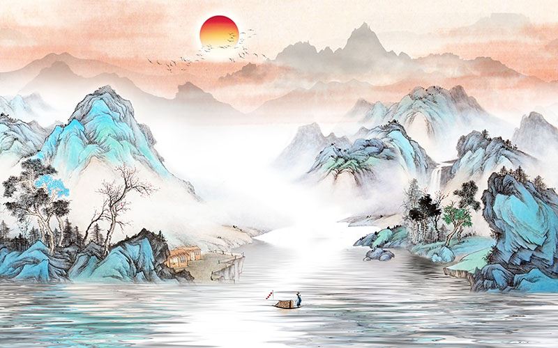 新中式复古山水背