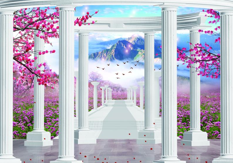 3D背景罗马柱风