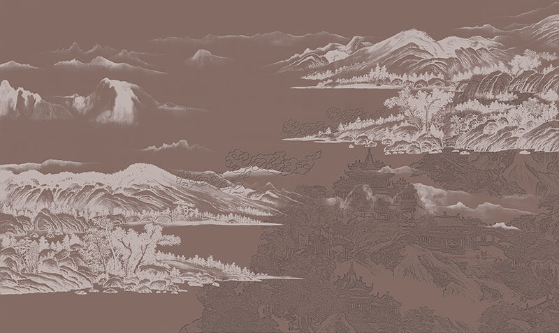 背景墙新中式阁楼