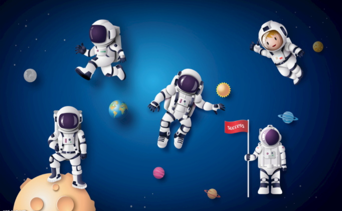 宇航员背景墙星空