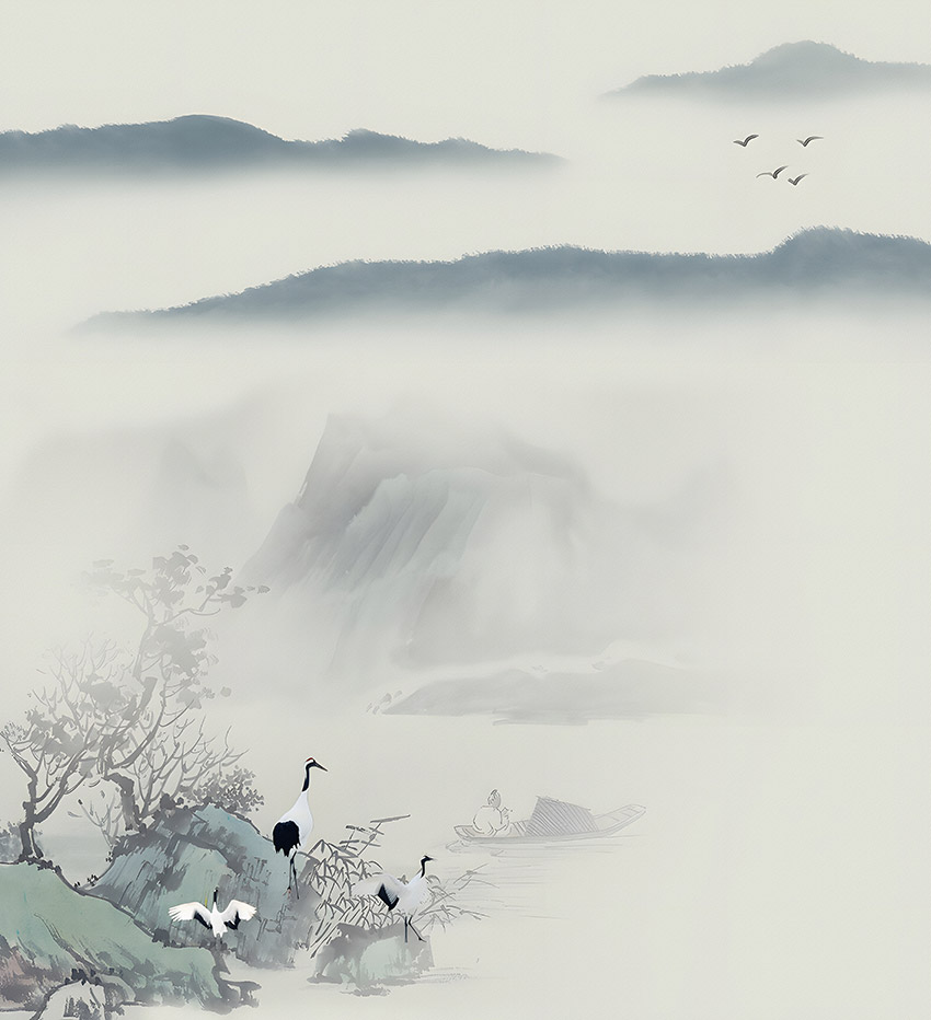 新中式水墨背景墙