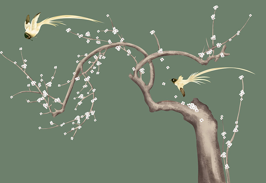 不分层新中式花鸟