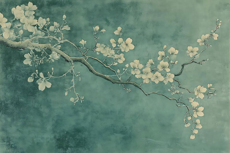 背景墙新中式绿色