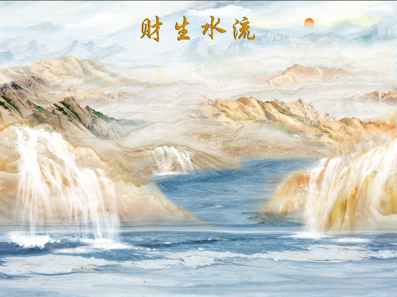 新中式背景墙大理