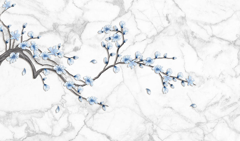 背景墙新中式大理