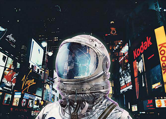 航天员月球背景墙