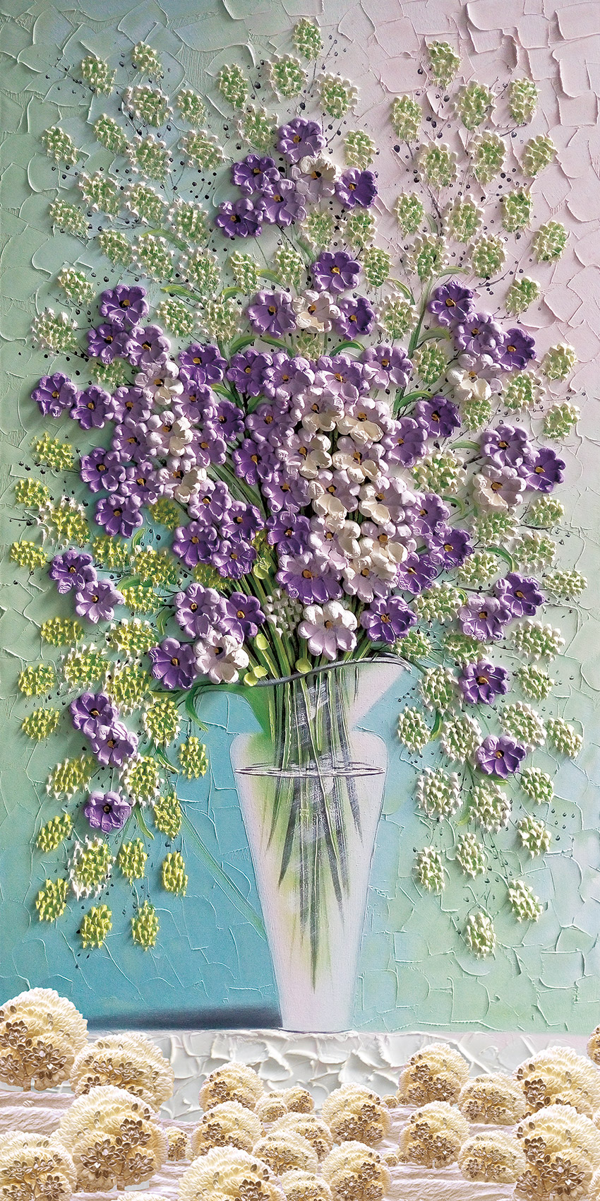 浮雕花卉 手绘花