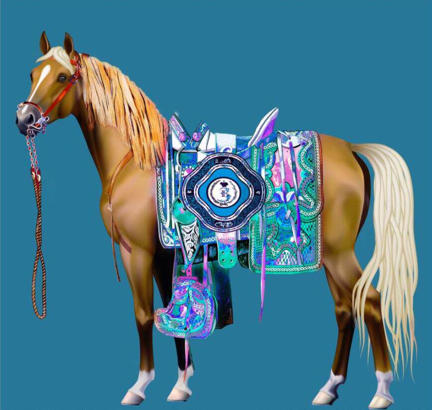 装饰马壁画骏马背