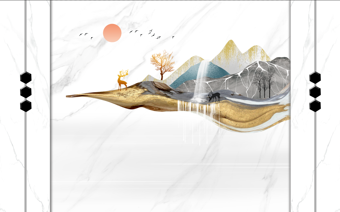 现代简约格栅大理