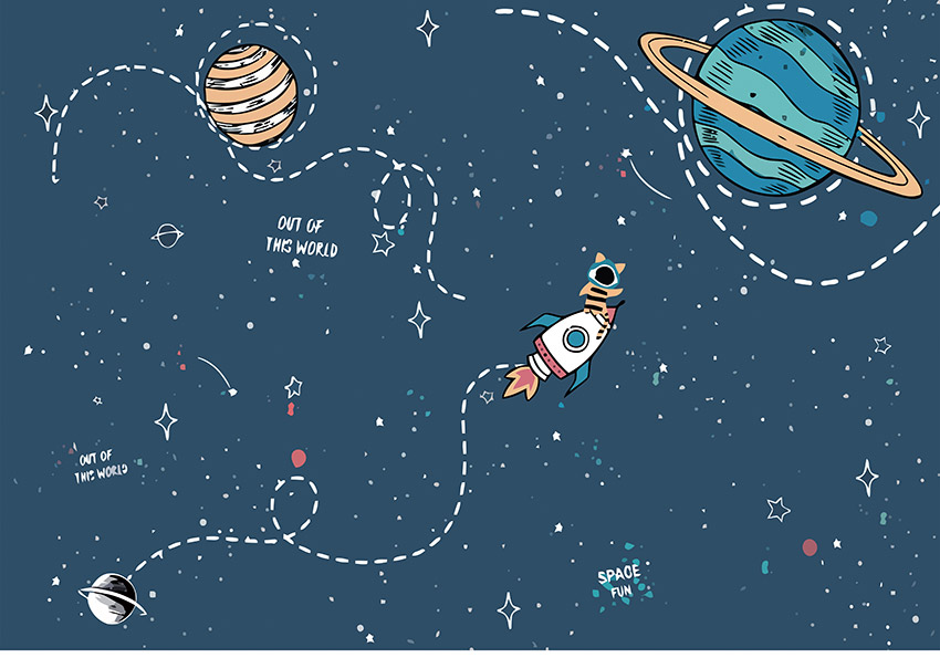 卡通星空 星球 