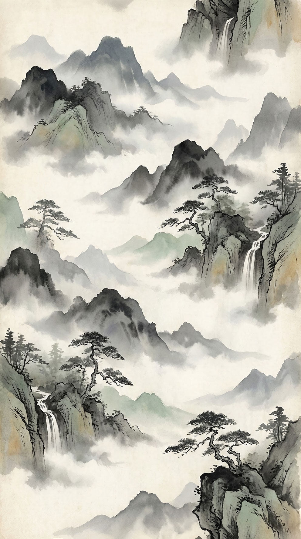新中式玄关云海山