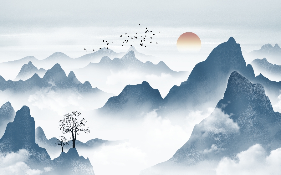 新中式水墨山水背