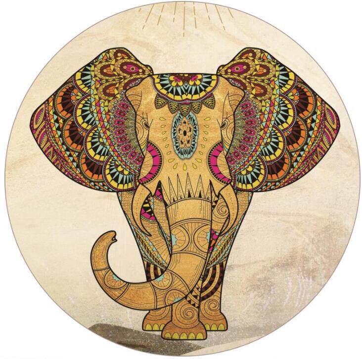 圆形装饰画 大象