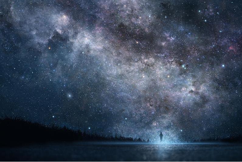 星空夜景背景墙壁