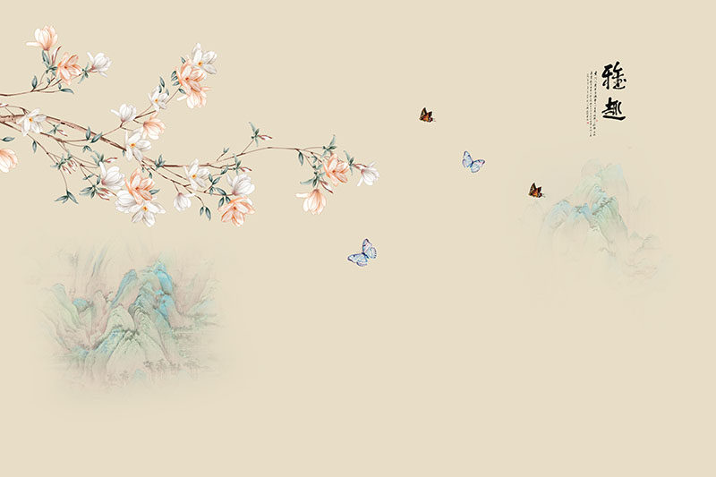 背景墙新中式粉色