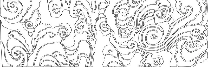 背景墙手绘祥云抽